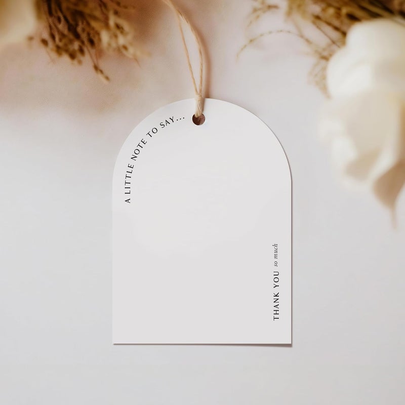 ThreeKin Collective ThreeKin Pack of 50 Thank You Gift Tags, 2 x 3 Rectangular with Pre-Punched Hole for Weddings, Parties, Baby Showers, Events | Hanging Tags for Gift Wrapping - Image 1